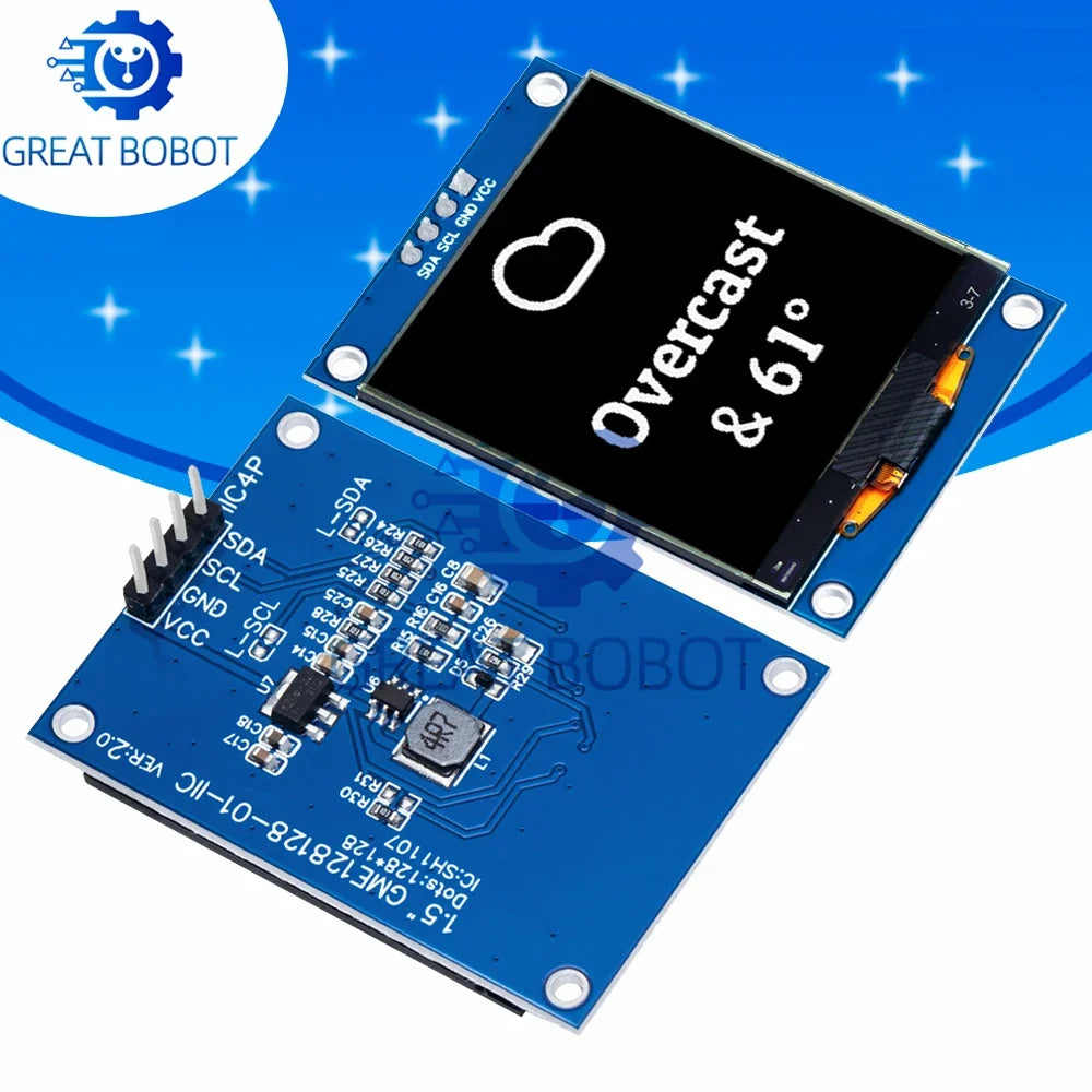 1.5-Inch 128x128 OLED Module for Arduino, Raspberry Pi & STM32