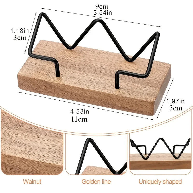 Wood Business Card Holder for Desk – Wooden Display Stand