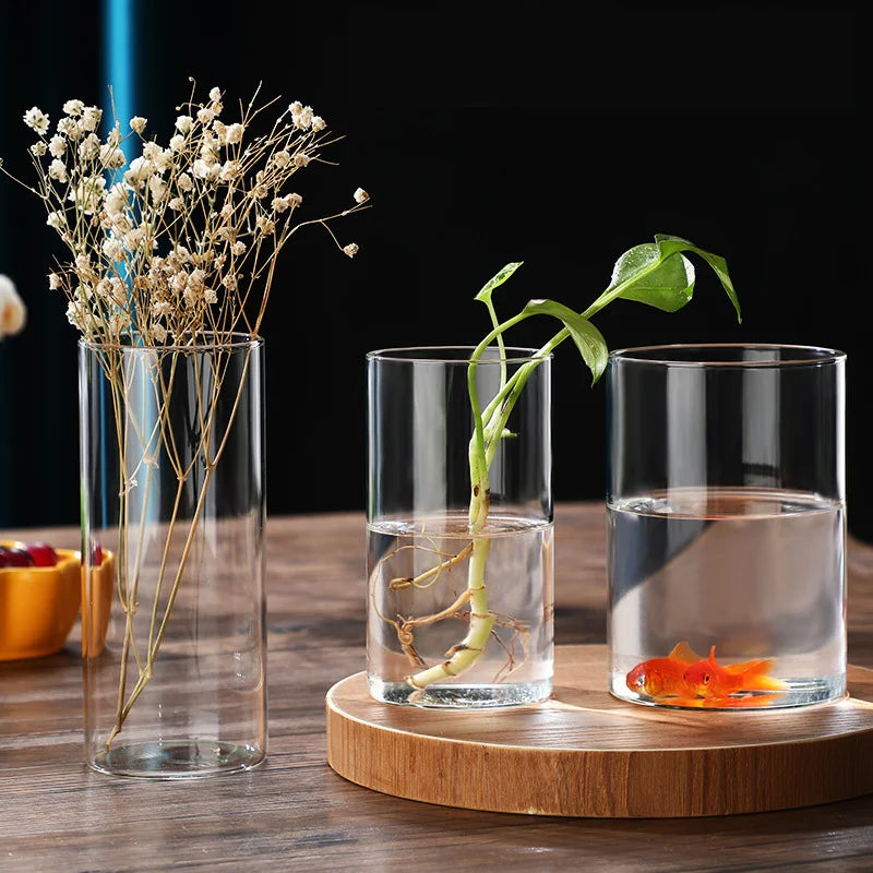 Glass Cylinder Vase | Hydroponic Flower Centerpiece for Weddings