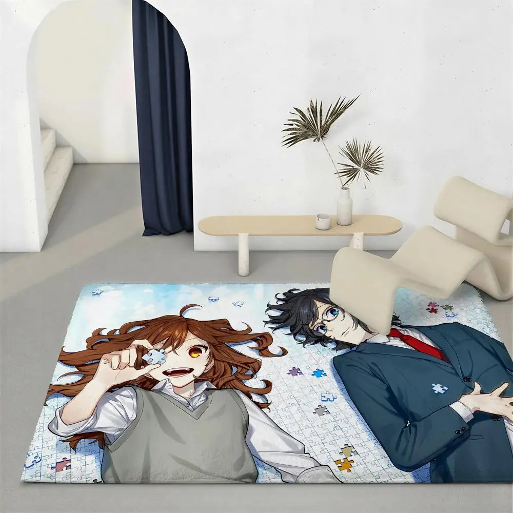 Horimiya Anime Flannel Floor Mat – Non-Slip Soft Indoor Rug