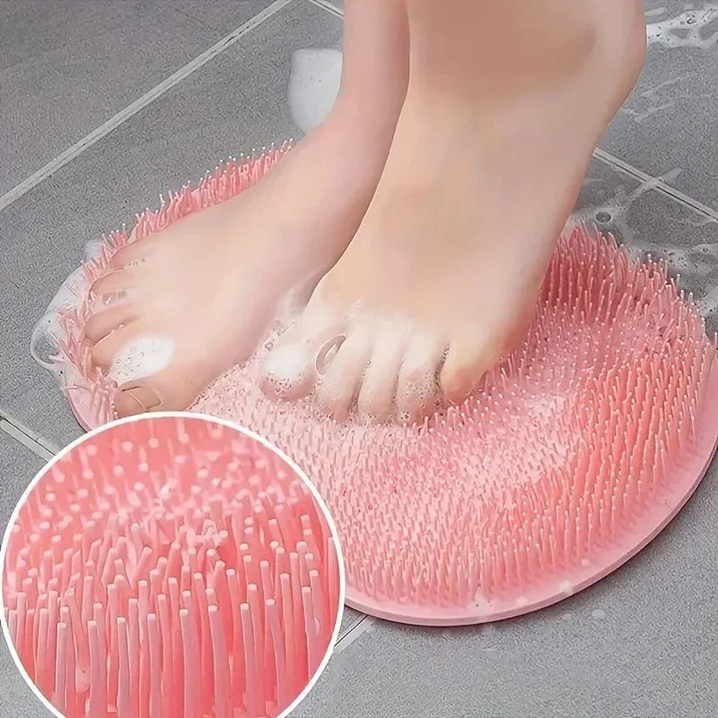 Non-Slip Bath Massage Mat & Back Scrubber Brush | TPR