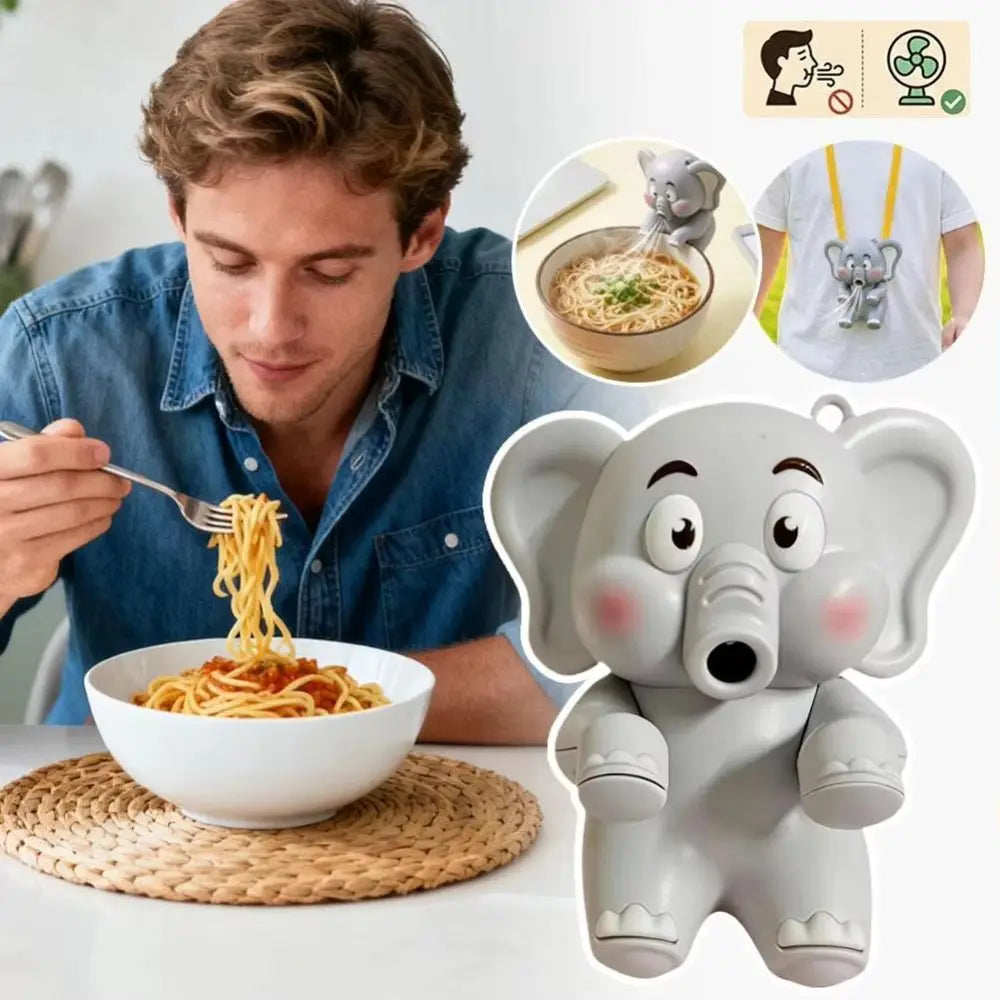 Mini Clip-On Food Cooling Fan – USB-C Elephant Design