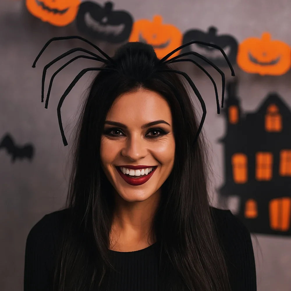 Halloween Spider Headband – Black Non-Slip Hair Hoop