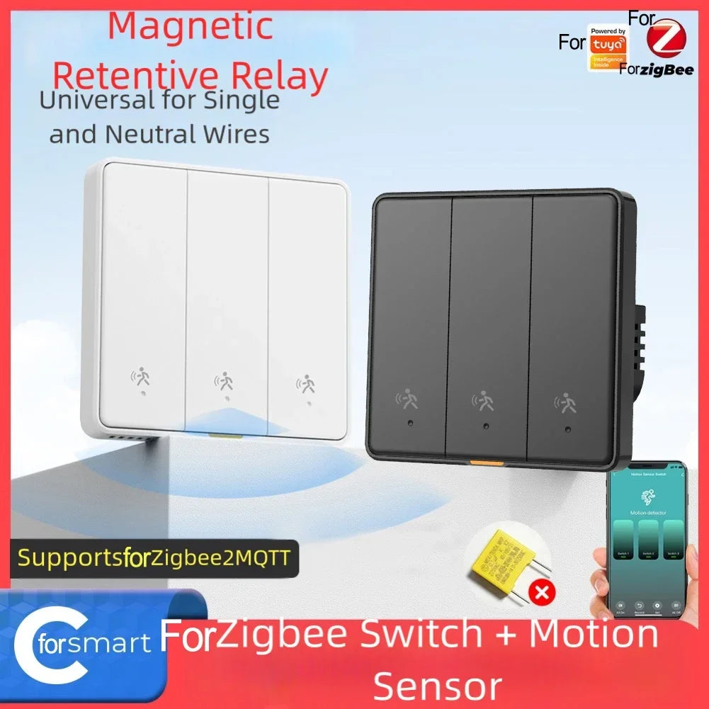 ZigBee Smart Wall Switch | AC 110–240V | Black & White