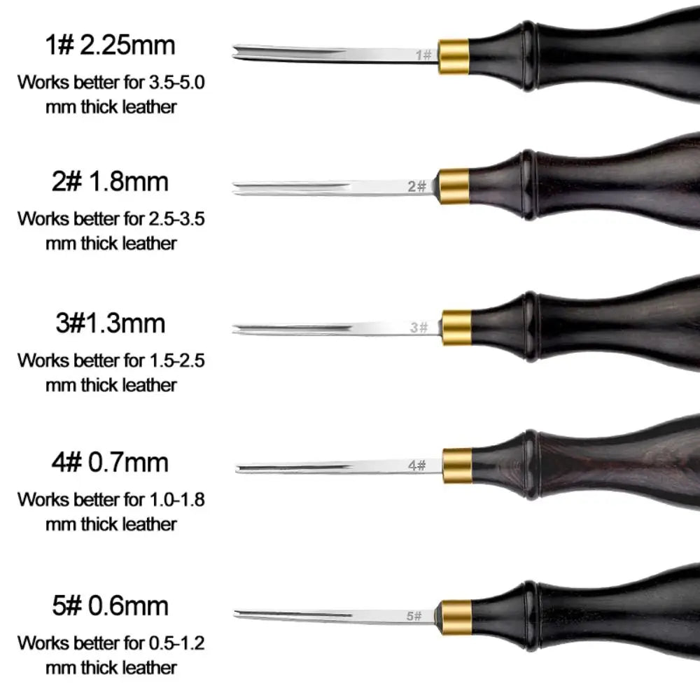 Leather Edge Beveler – Wooden Handle Skiving Tool for Crafters