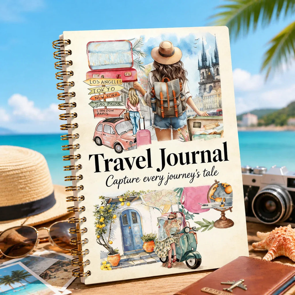 Travel Journal Planner Women A5 Spiral Notebook Trip Planning Budget