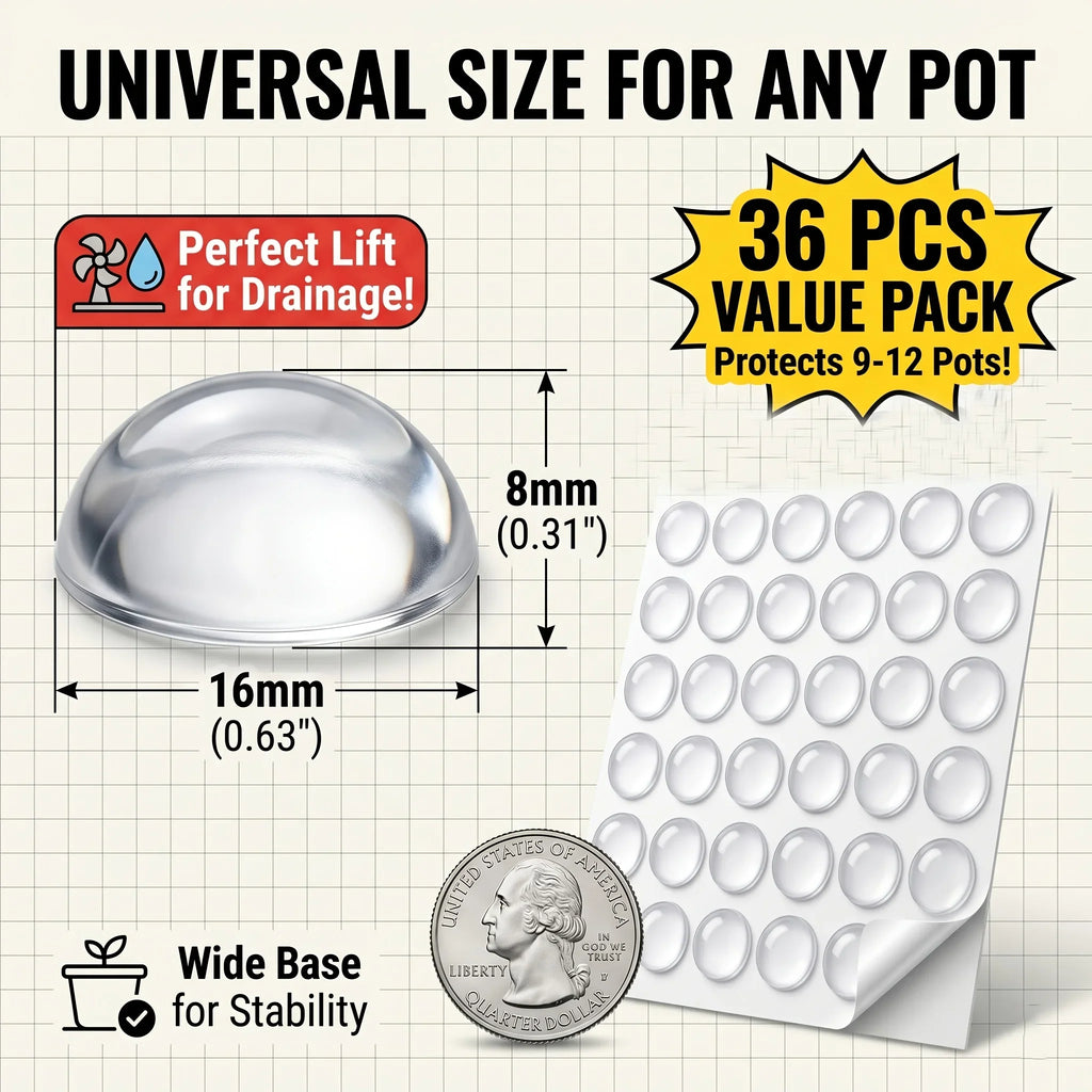 Transparent Self-adhesive Anti Slip Flowerpot Height Pad Suitable