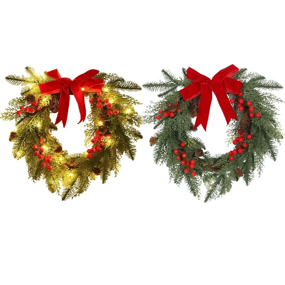 Christmas Berry Wreath with Large Red Bow | Front Door Decor