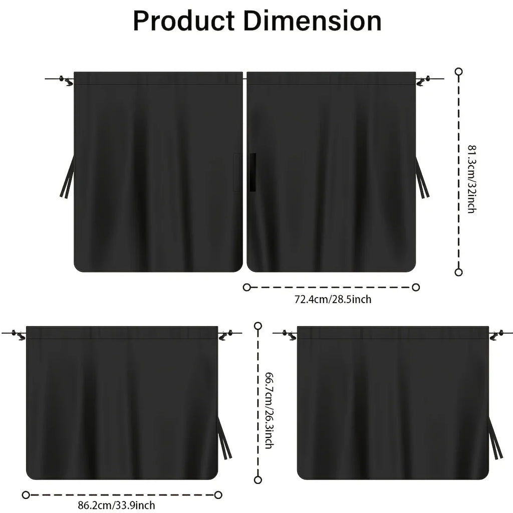 Car Privacy Curtains – Blackout Rear Seat Divider for Travel