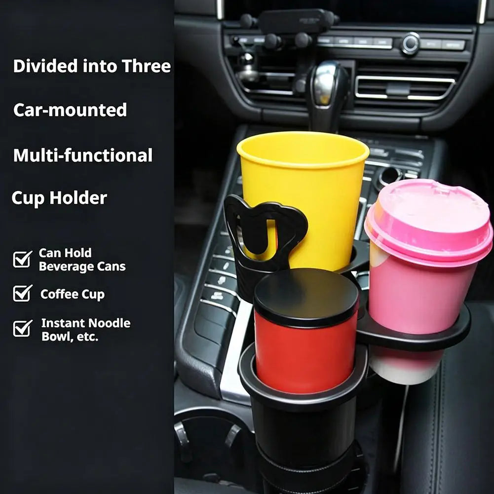 Universal Car Water Cup Holder Expander 3 Slot Multifunctional Drink
