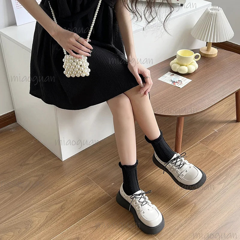 Japanese Lolita Chunky Platform Mary Jane Shoes 5CM Wedge
