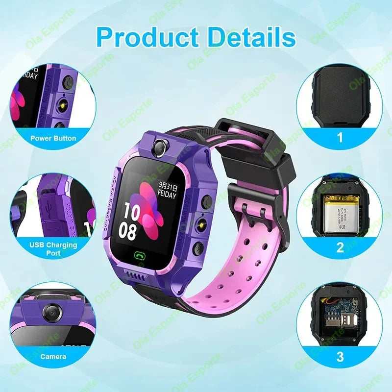 Kids Smart Watch 2G SIM GPS SOS Calling Voice Chat | Ages 3–12