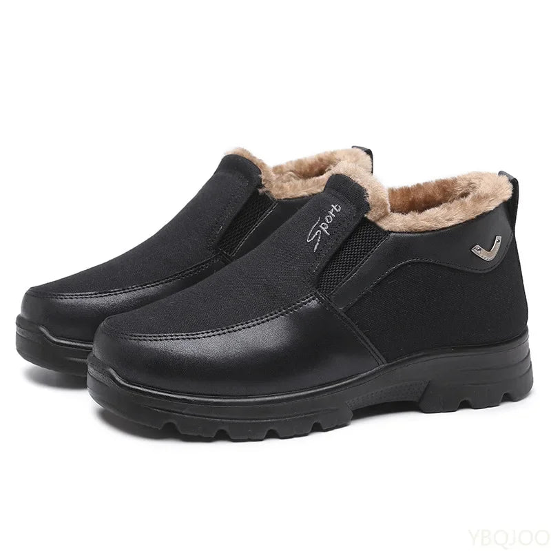 Men's Winter Slip-On Ankle Boots – Warm, Soft & Non-Slip