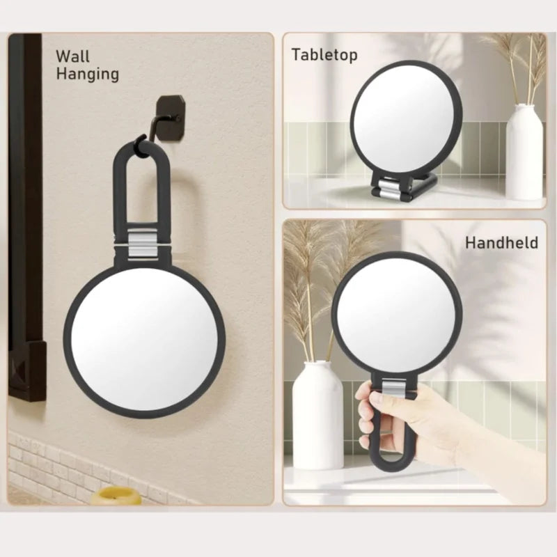 Magnifying Handheld Mirror Double Sided 1X 15X Travel Folding