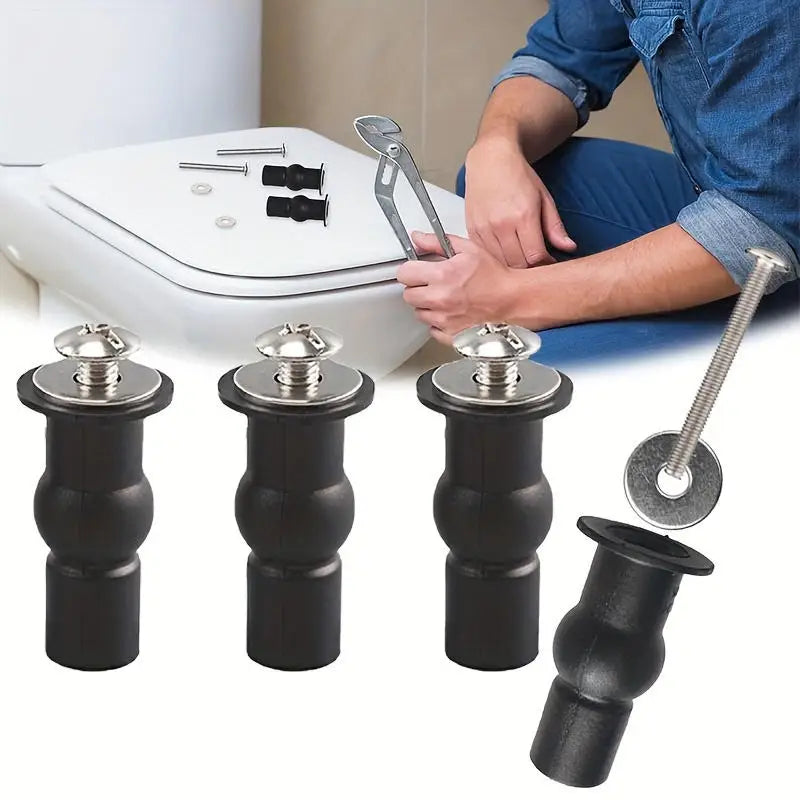 2 M6 Toilet Seat Fixing Bolts Rubber Expansion Screws Nuts Bathroom
