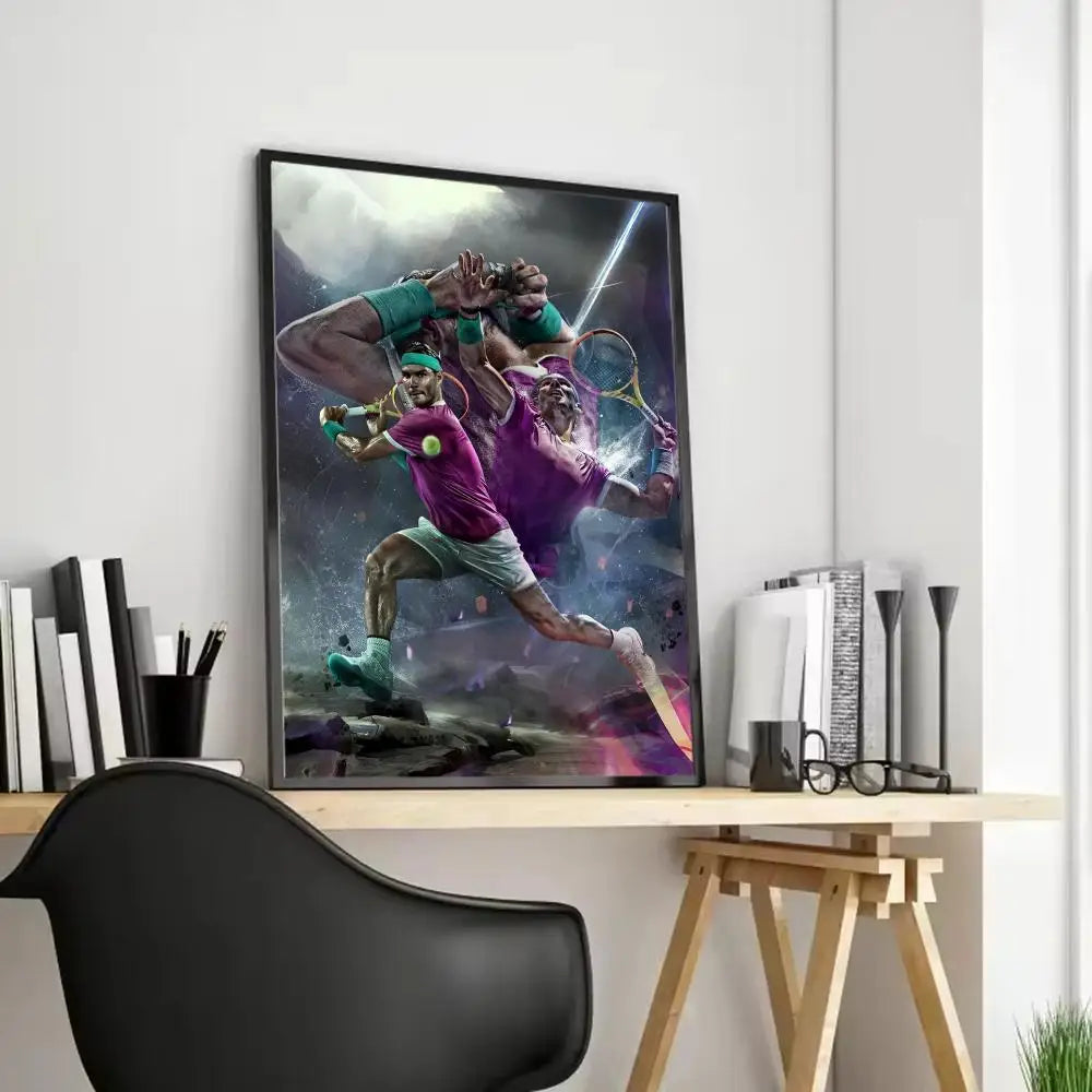 Rafael Nadal Canvas Poster – Unframed Tennis Wall Art Print