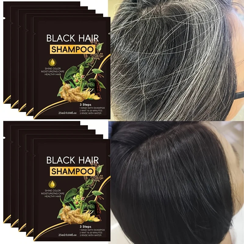 3-in-1 Instant Herbal Hair Color Shampoo – 10 Sachets