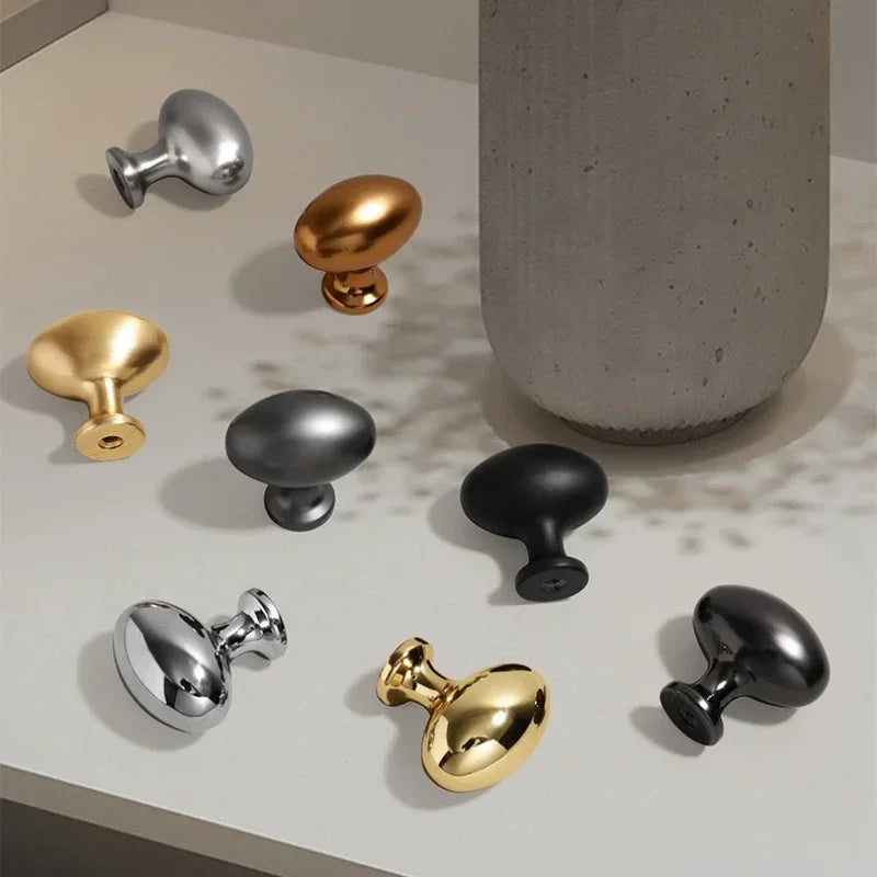 Minimalist Oval Cabinet Knobs & Drawer Handles – Zinc Alloy