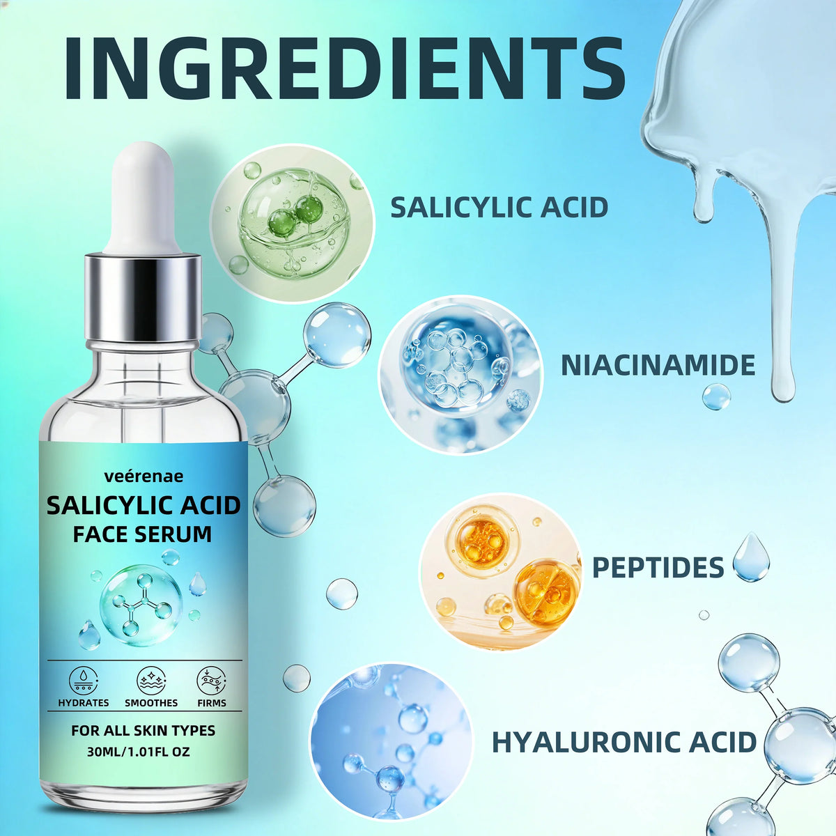 Veérenae Salicylic Acid Face Serum – Oil-Balancing & Hydrating