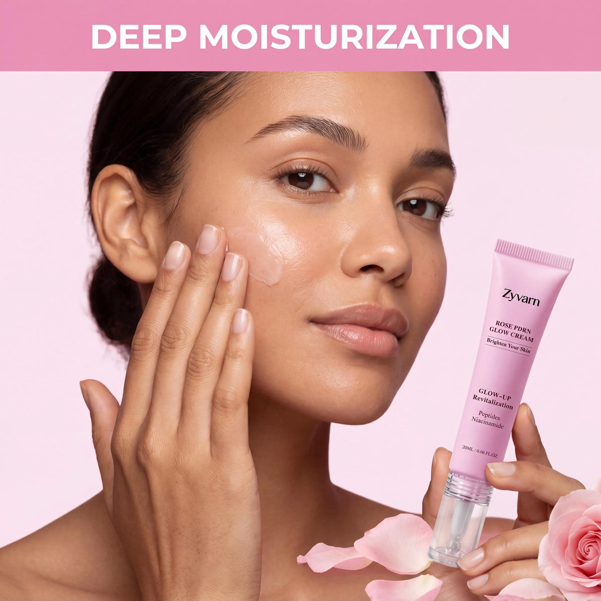 ZYVARN Rose PDRN Glow Boost Cream – Niacinamide & Peptides