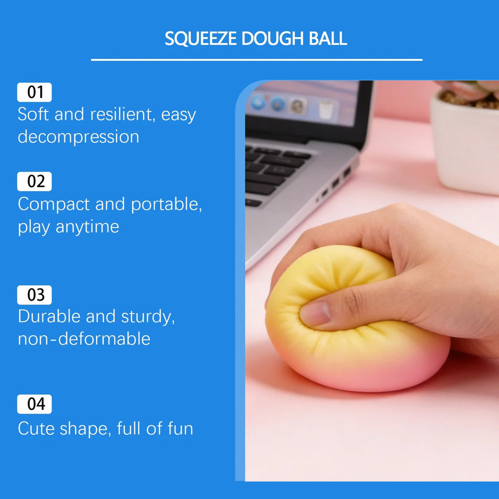 Dumpling Squishy Squeeze Fidget Toy – Kawaii Sensory Stress Ball