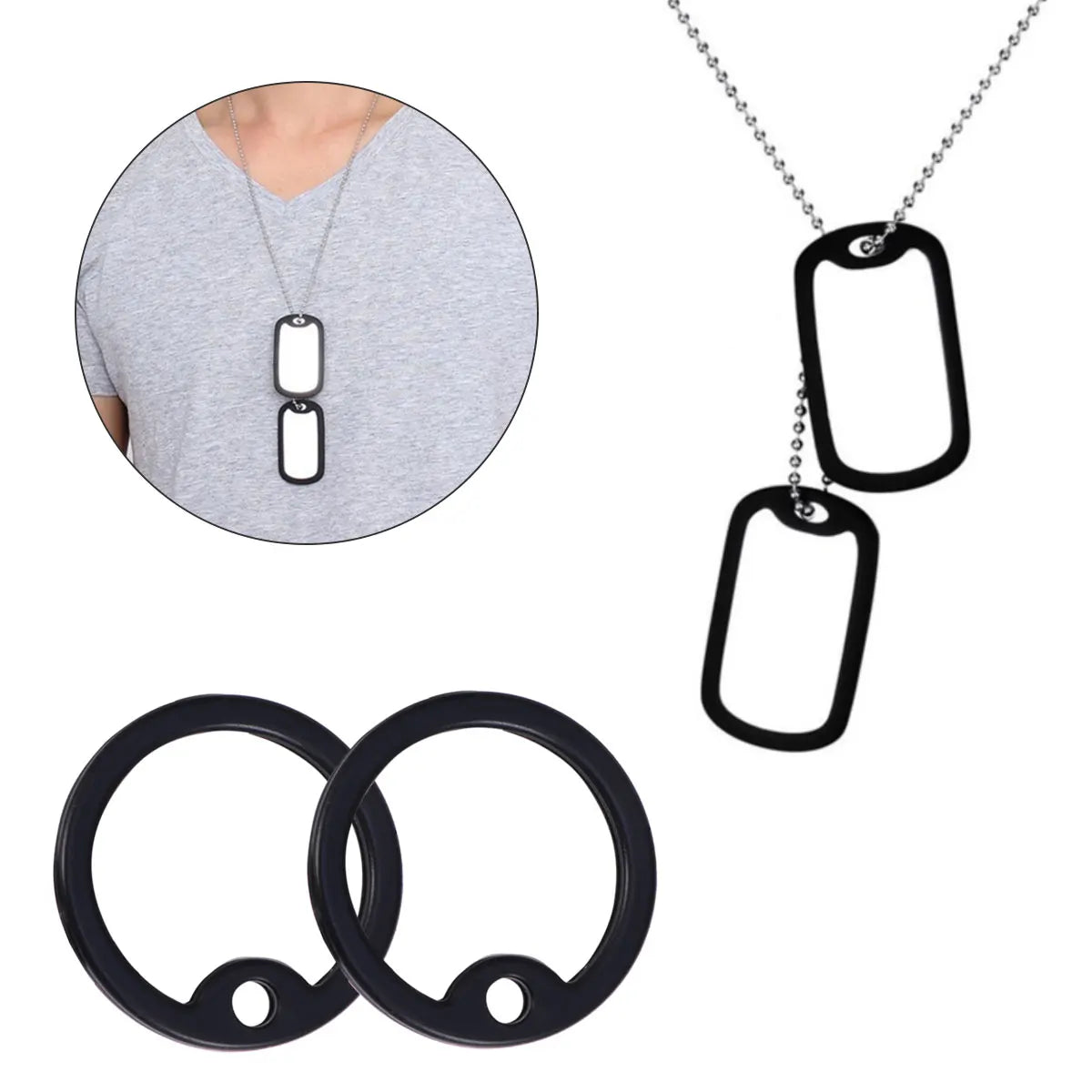 Military Dog ID Silencers Silicone Dogtag Custom Make Necklaces Pet