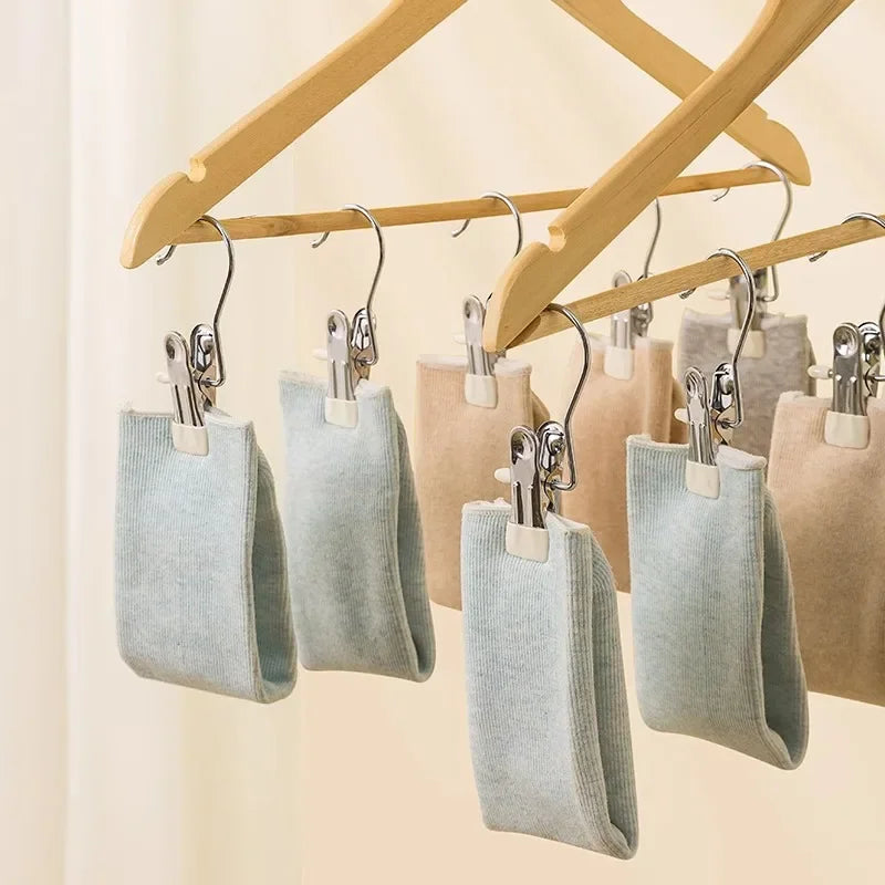 Stainless Steel Anti-Slip Clothes Hangers & Sock Clips