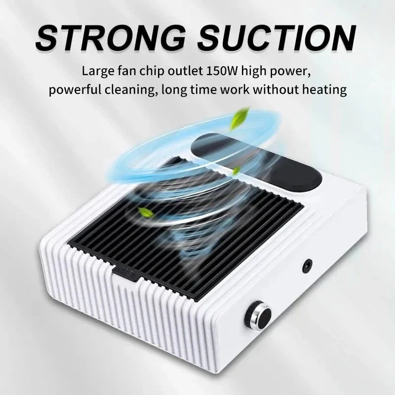 80W Powerful Nail Dust Collector Manicure Vacuum Cleaner Fitter Fan