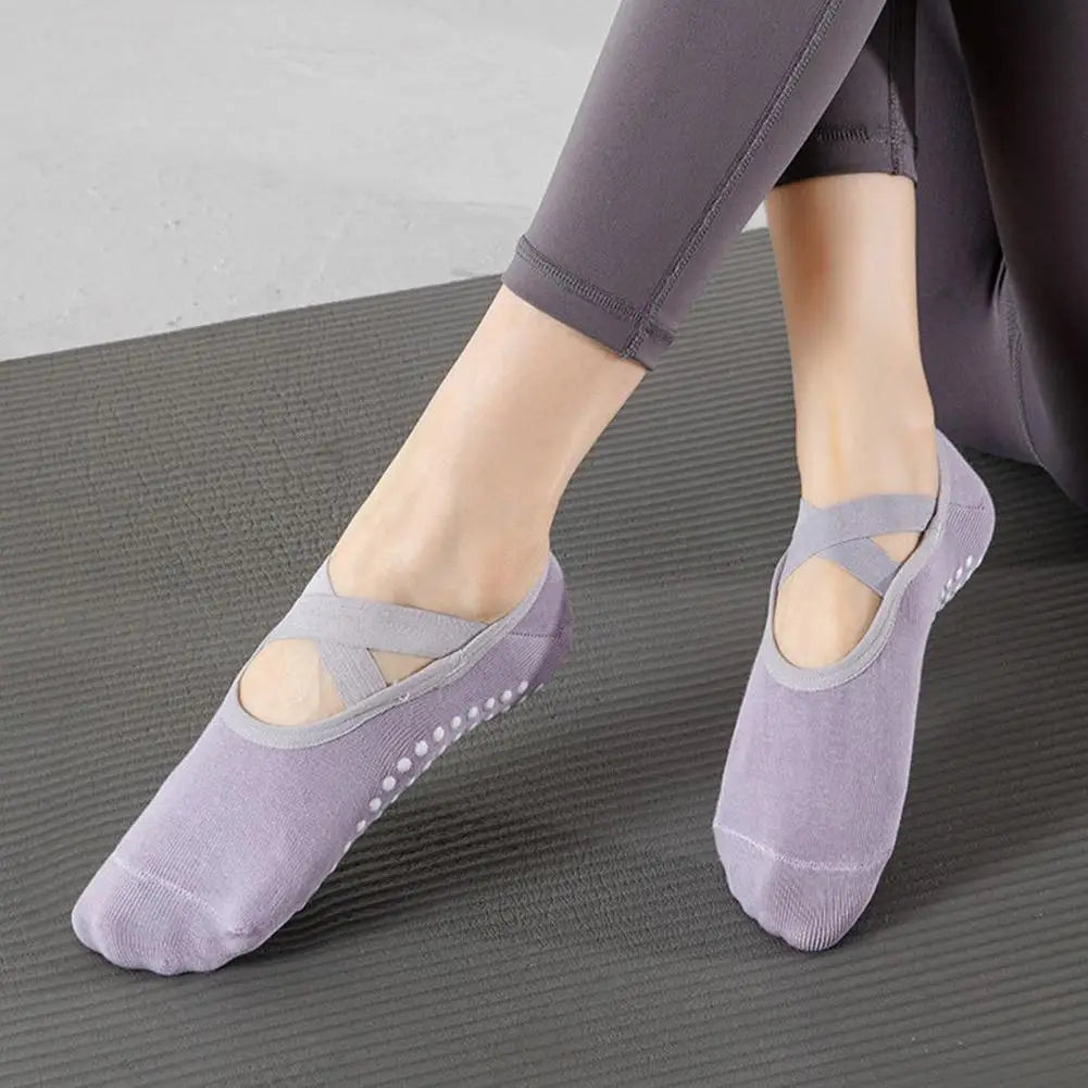 Anti-slip Yoga Socks Women Breathable Backless Grip Ballet Pilates