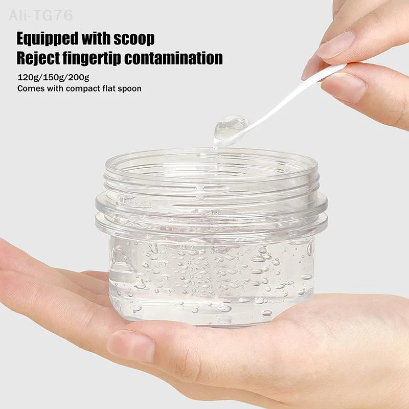 Clear Wide-Mouth Cosmetic Jar with Lid & Spoon | 100–300ml