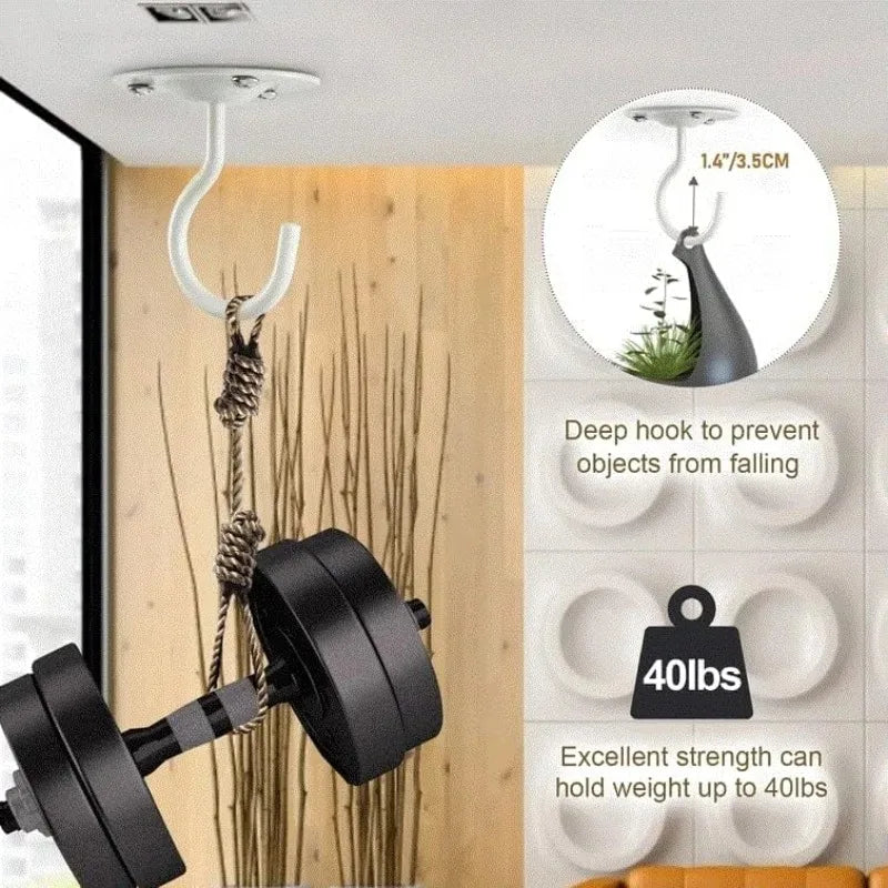4PCS White Ceiling Hooks – Plants, Bird Feeders & Lanterns