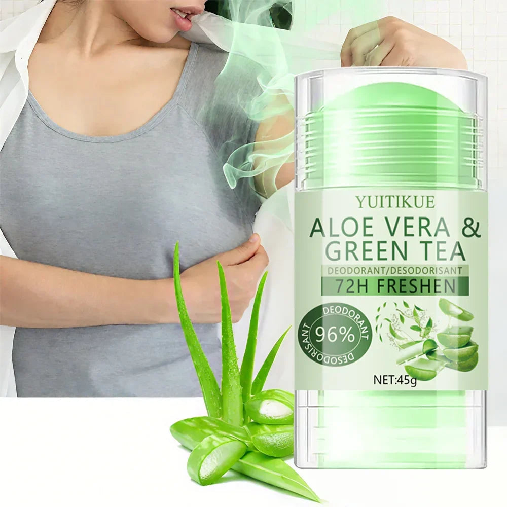 YUITIKUE Aloe & Green Tea Deodorant Stick 45g | 72H Fresh