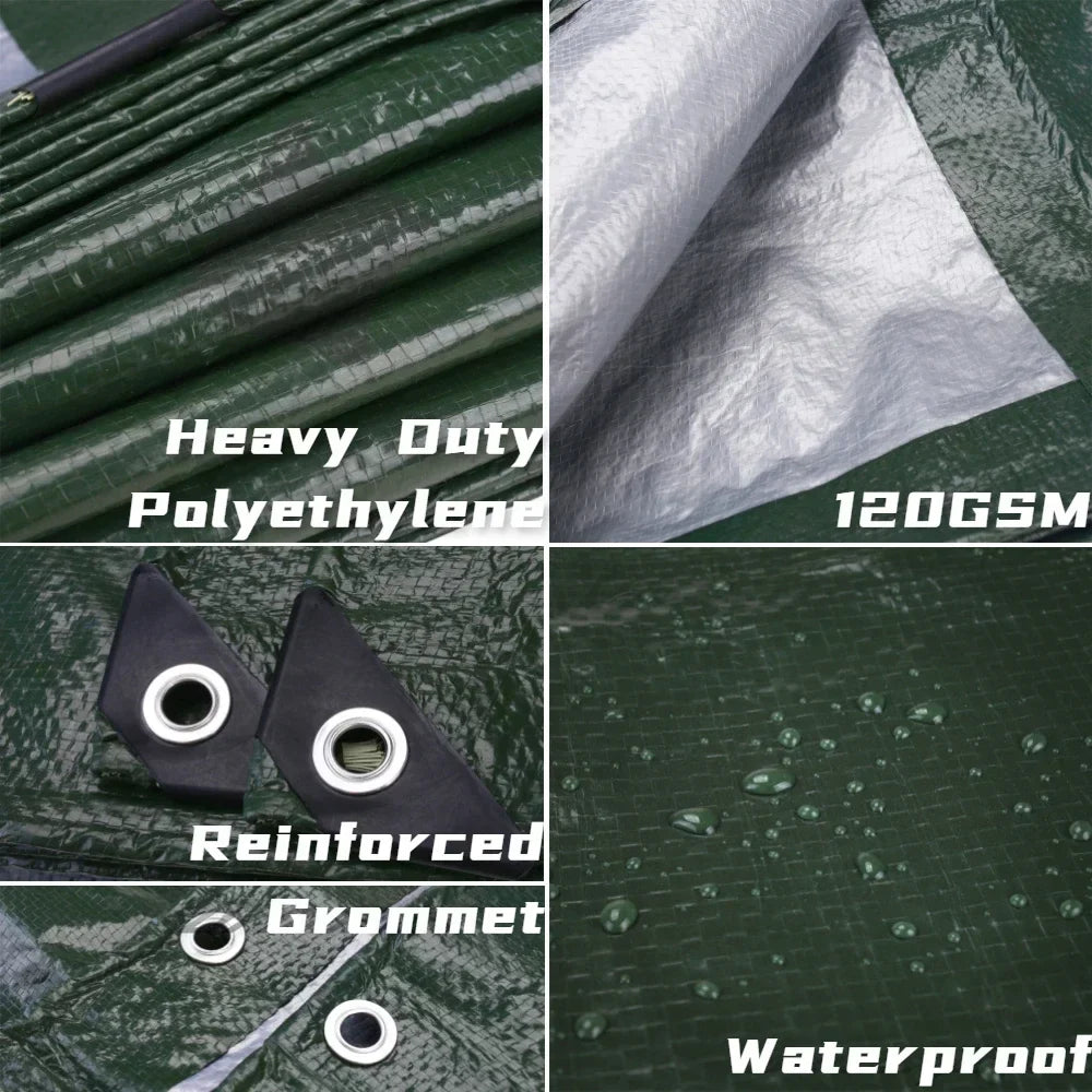 Heavy Duty Waterproof Tarp | UV Resistant PE Tarpaulin + Grommets