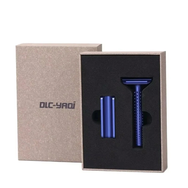 2026 Yaqi Sputnik Men's Safety Razor Dark Blue Aluminum Handle Holder