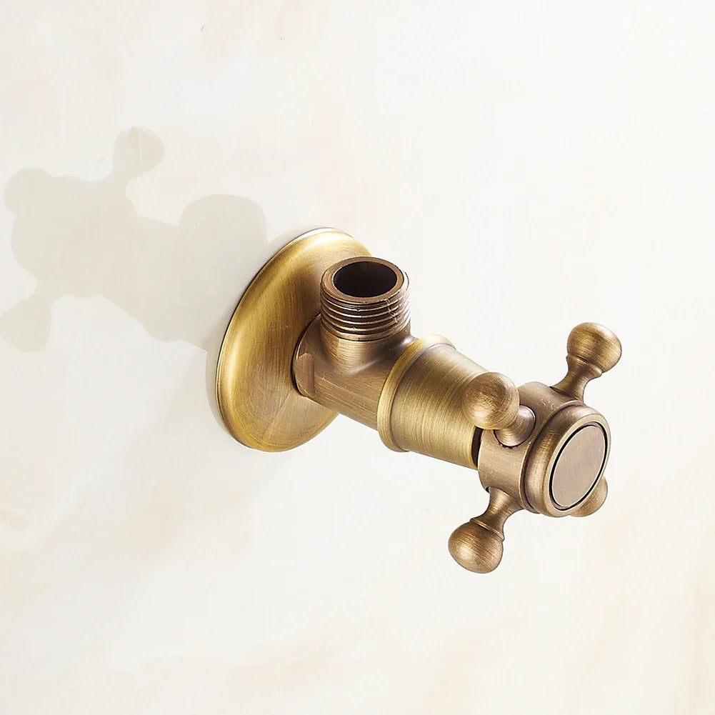 Antique Brass G1/2 Triangle Shutoff Valve – Bathroom Water Control