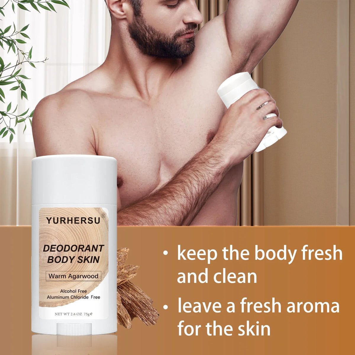 YURHERSU Agarwood Deodorant Stick – Natural Unisex Body Care