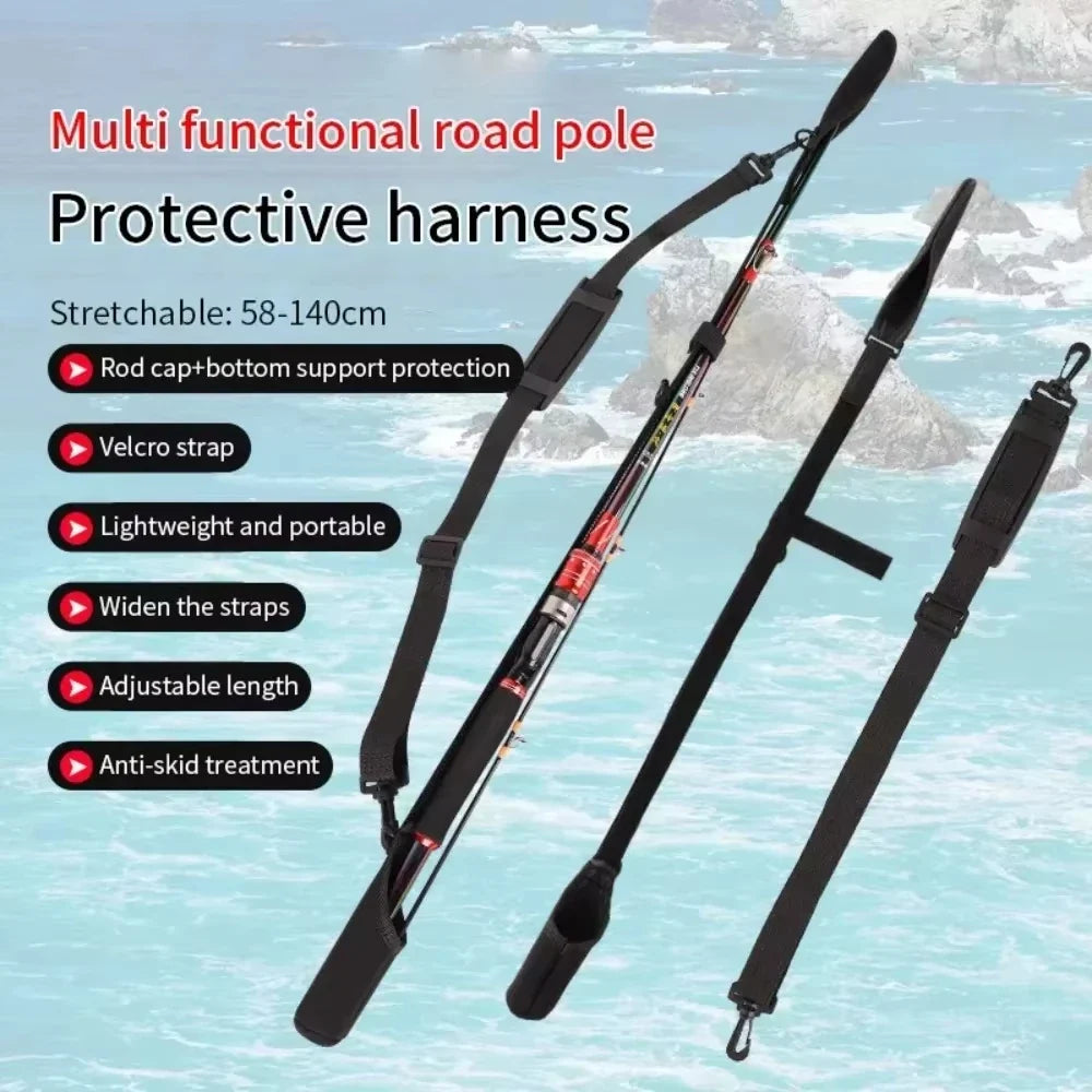 Adjustable Neoprene Fishing Rod Holder Strap & Protector