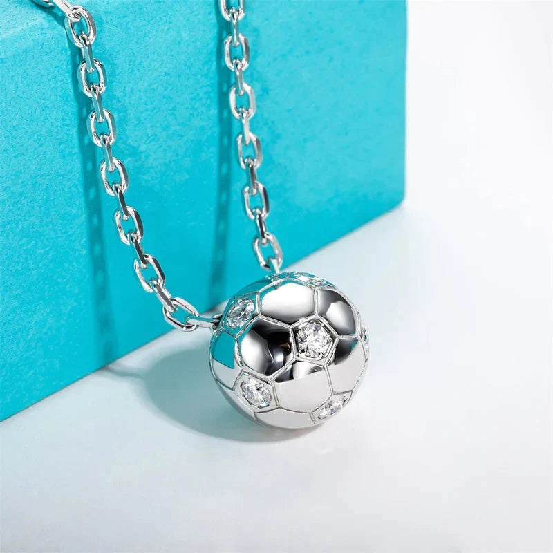 Huitan Football Pendant Necklace – Cubic Zirconia for Women