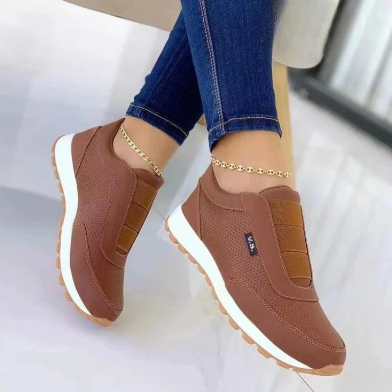 Women's Canvas Platform Sneakers – Non-Slip, Plus Size, Elastic Band