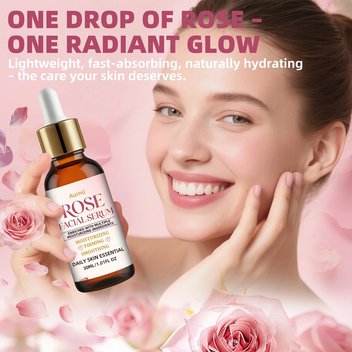 Aurn ROSE FACIAL SERUM Hydrating& Nourishing Lightweight Non-greasy