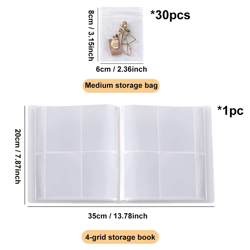 Jewelry Storage Album Transparent PVC Book Earring Necklace Bracelet