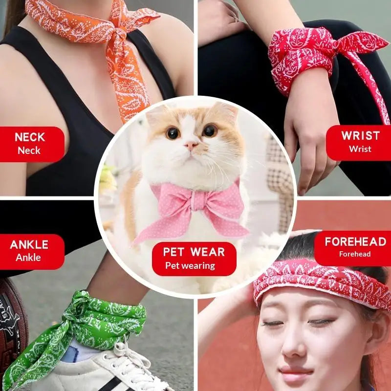 Dog Cooling Bib – Reusable Breathable Adjustable Pet Collar