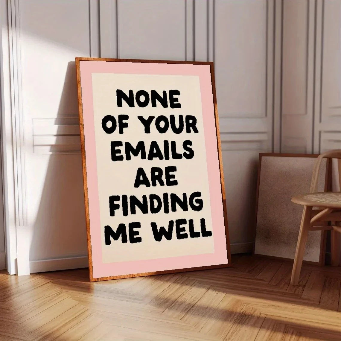 "All Your Emails Can't Find Me" Funny Quote Canvas Wall Art