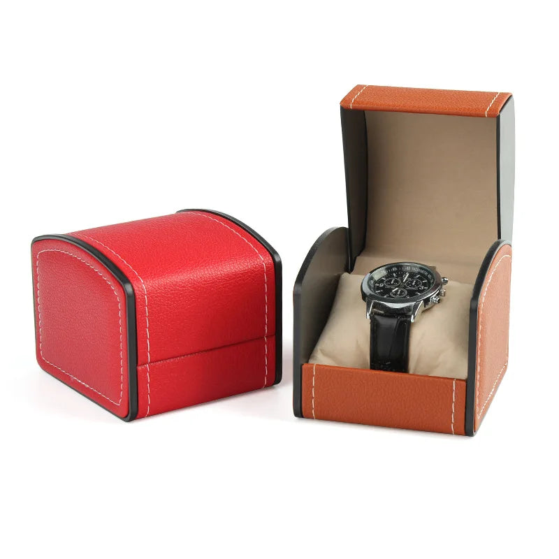 PU Leather Flip-top Watch Box Luxury Storage Case Wristwatch