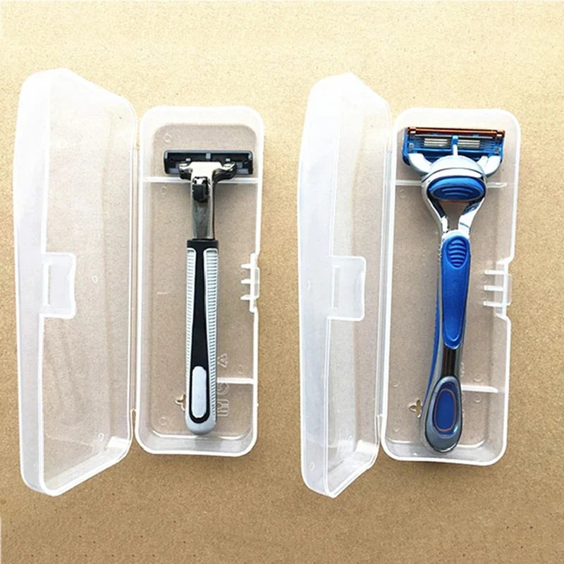 Transparent Razor Storage Box – Plastic Shaver Travel Case
