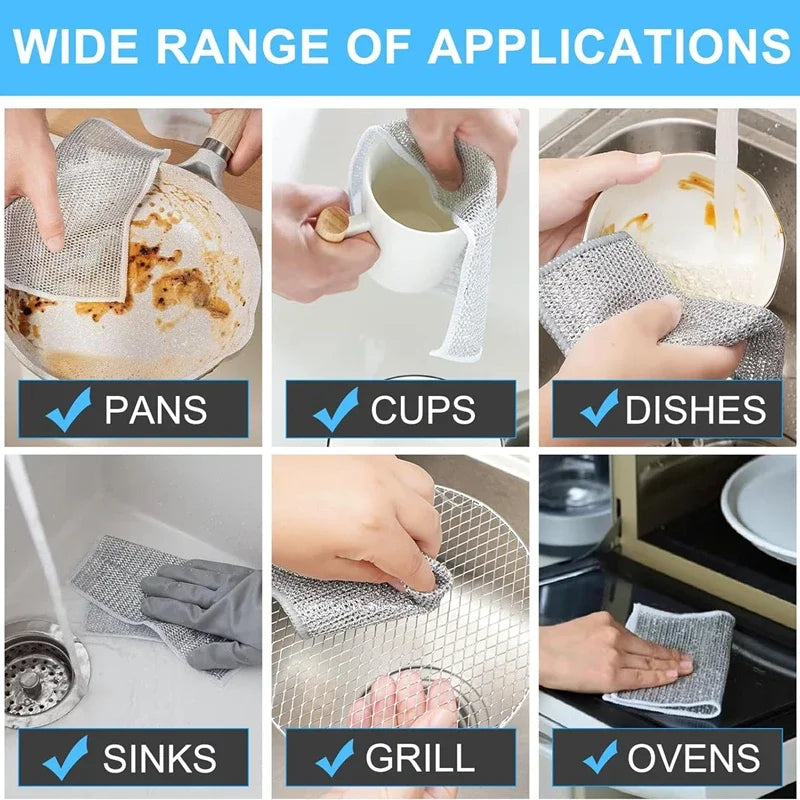 Magic Wire Cleaning Cloth | Metal Mesh Dish Scrubber 1-12pk