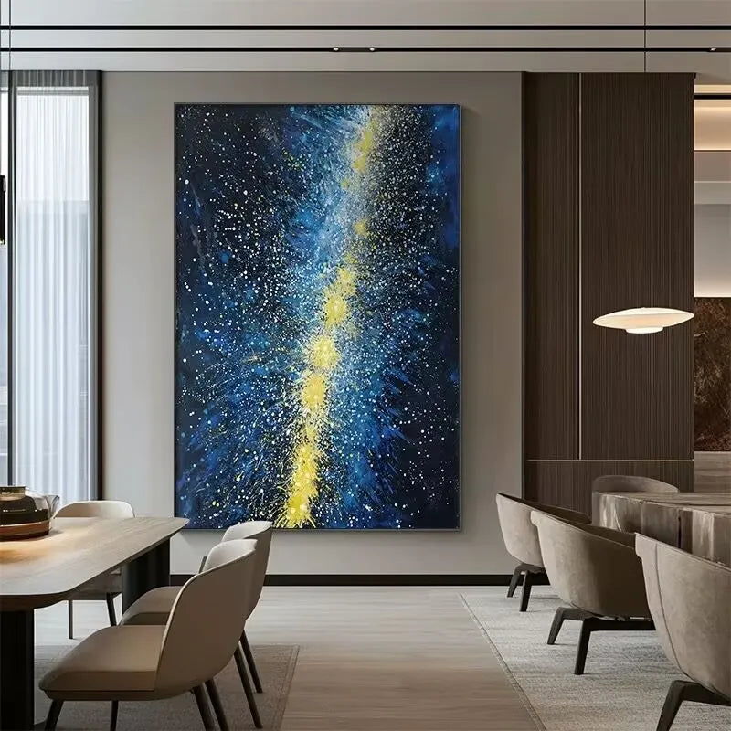 Abstract Stars Hand-Painted Oil Painting Canvas Wall Art