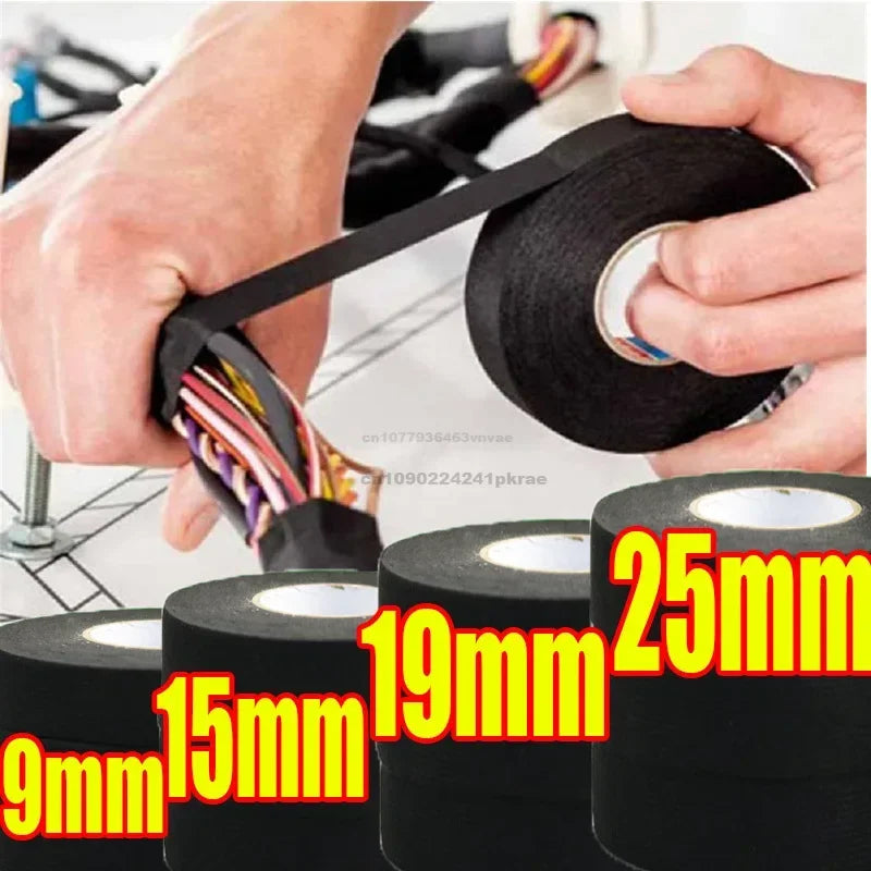 Black Automotive Flannel Cloth Tape – Heat Resistant & Waterproof