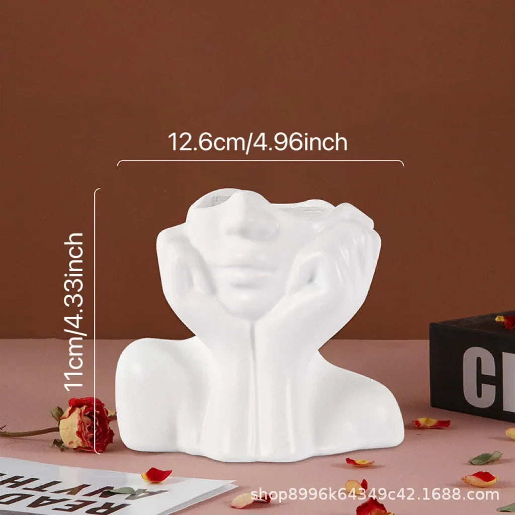 2026 Resin Vase Gold White Black Human Body Shaping Art Flower