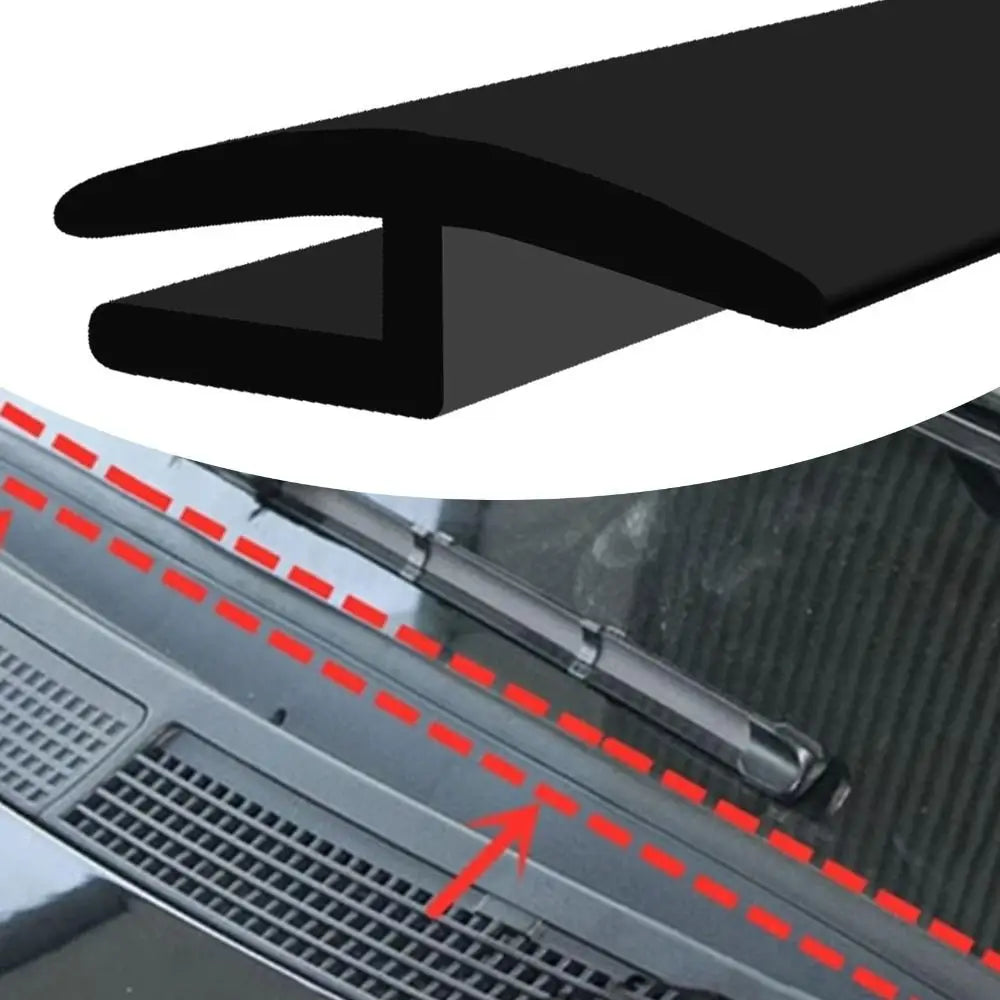 1 7M 5 6Ft Length Car Windshield Cowl Rubber Seal Strip H-shape